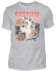 Zeigt ratzilla lustiges ratten monster herren shirt in Farbe Black