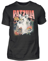 RATZILLA | Lustiges RATTEN-Monster | Herren Shirt in Black in Größe S