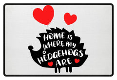 Weißbauchigel | Home Is Where My Hedgehogs Are | Fußmatte in Kelly Green in Größe 60x40cm
