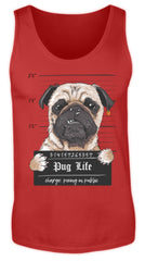Zeigt krimineller mops lustiger hund schones geschenk fur alle mops besitzer pug life herren tanktop in Farbe White