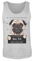 Zeigt krimineller mops lustiger hund schones geschenk fur alle mops besitzer pug life herren tanktop in Farbe White