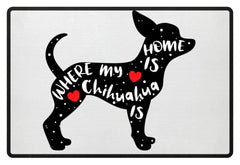 Chihuahua Spruch | Geschenk für Hundehalter | Fußmatte in Lila in Größe 60x40cm