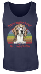 Zeigt vintage beagle therapeut spruch herren tanktop in Farbe White