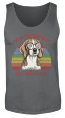 Zeigt vintage beagle therapeut spruch herren tanktop in Farbe White