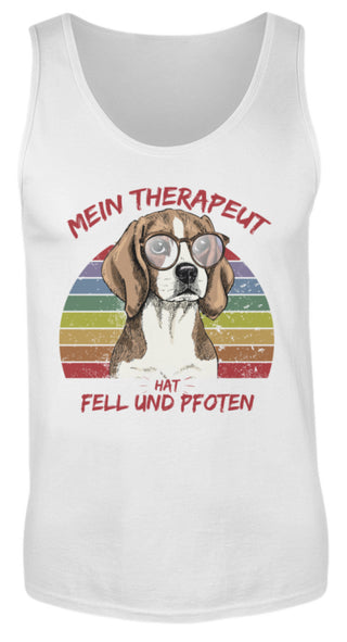 Vintage Beagle Therapeut Spruch | Herren Tank Top in White in Größe S