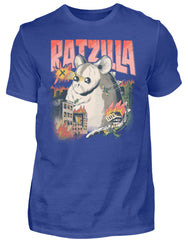Zeigt ratzilla lustiges farbratten monster herren shirt in Farbe Black