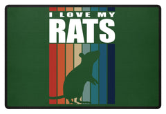 Zeigt ratte ich liebe meine ratten vintage amp retro spruch fussmatte in Farbe Schwarz
