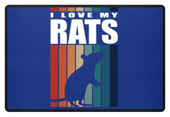 Zeigt ratte ich liebe meine ratten vintage amp retro spruch fussmatte in Farbe Royal Blau