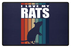 Zeigt ratte ich liebe meine ratten vintage amp retro spruch fussmatte in Farbe Dunkel-Blau