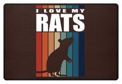 Zeigt ratte ich liebe meine ratten vintage amp retro spruch fussmatte in Farbe Braun