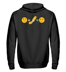 Funny Mozzarella Emotions | Zipper Hoodie in Black in Größe S