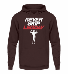 Zeigt chicken legs never skip legday unisex kapuzenpullover hoodie in Farbe Burgundy
