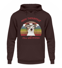 Zeigt jack russel terrier therapeut spruch unisex kapuzenpullover hoodie in Farbe Heather Sport Grey