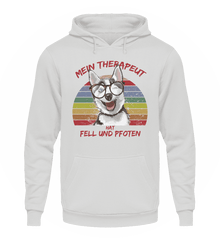 Zeigt vintage husky therapeut spruch unisex kapuzenpullover hoodie in Farbe Oxford Navy