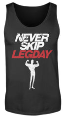 Chicken Legs | Never Skip Legday | Herren Tank Top in Black in Größe S