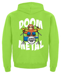 Zeigt funny doom metal sloth drummer kinder hoodie in Farbe Jet Schwarz