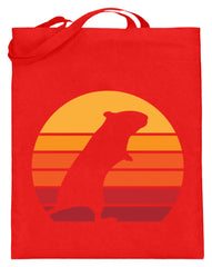 Zeigt gerbil vintage sun retro jutebeutel mit langen henkeln in Farbe Hellblau