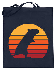 Zeigt gerbil vintage sun retro jutebeutel mit langen henkeln in Farbe Limetten Grün