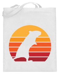 Zeigt gerbil vintage sun retro jutebeutel mit langen henkeln in Farbe Deep Blue