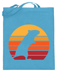 Zeigt gerbil vintage sun retro jutebeutel mit langen henkeln in Farbe Weiß
