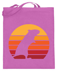 Zeigt gerbil vintage sun retro jutebeutel mit langen henkeln in Farbe Violett