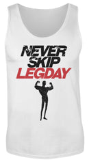 Chicken Legs | Never Skip Legday | Herren Tank Top in White in Größe S