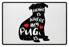 Mops | Lustiger Spruch | Hundehalter Fußmatte in Kelly Green in Größe 60x40cm