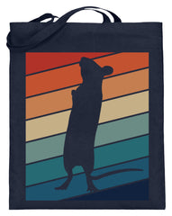 Zeigt ratten vintage motiv retro chic fur rattenhalter jutebeutel mit langen henkeln in Farbe Helles Grün