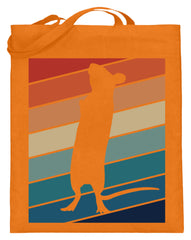 Zeigt ratten vintage motiv retro chic fur rattenhalter jutebeutel mit langen henkeln in Farbe Mittelorange