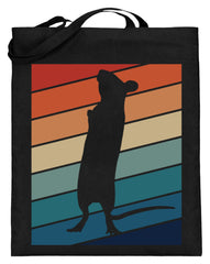 Ratte | Vintage Streifen |Jutebeutel in Blau in Größe 38cm-42cm