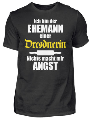 Lustiger Spruch | Ehemann einer Dresdnerin | Herren T-Shirt in Black in Größe S