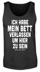 Zeigt lustier spruch uber das bett und schlaf herren tanktop in Farbe Navy