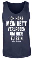 Lustier Spruch über das Bett und Schlaf | Herren Tank Top in Navy in Größe S
