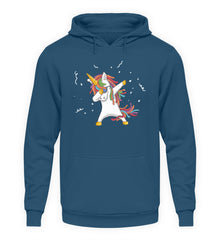 Dab Einhorn | Dabbing Unicorn | Unisex Kapuzenpullover Hoodie in Airforce Blue in Größe S