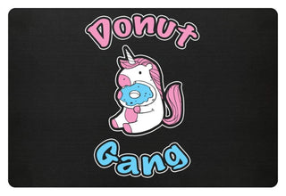Donut Gang | Süßes Einhorn | Fußmatte in Schwarz in Größe 60x40cm
