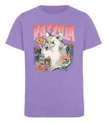 Zeigt ratzilla lustiges ratten monster kinder organic t shirt in Farbe Black
