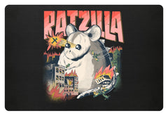 RATZILLA | Lustiges Farbratten-Monster | Fußmatte in Schwarz in Größe 60x40cm