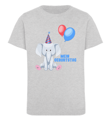 Zeigt kindergeburtstag mein geburtstag kinder organic t shirt in Farbe Heather Grey