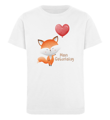 Zeigt fuchs kindergeburtstag mein geburtstag kinder organic t shirt in Farbe Red