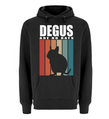 Degu | Vintage Streifen | Spruch | Unisex Premium Kapuzenpullover in Schwarz in Größe S