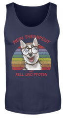 Zeigt vintage husky therapeut spruch herren tanktop in Farbe White