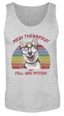 Zeigt vintage husky therapeut spruch herren tanktop in Farbe White