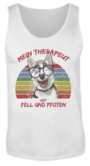 Vintage Husky Therapeut Spruch | Herren Tank Top in White in Größe S