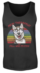 Zeigt vintage husky therapeut spruch herren tanktop in Farbe White