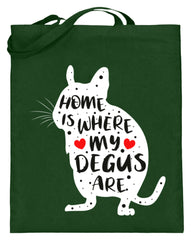 Zeigt funny adorable degu saying rodent jutebeutel mit langen henkeln in Farbe Grün