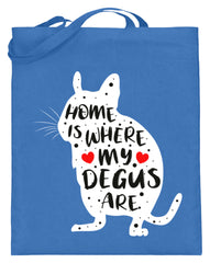 Zeigt funny adorable degu saying rodent jutebeutel mit langen henkeln in Farbe Deep Blue