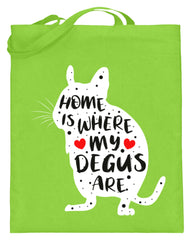 Zeigt funny adorable degu saying rodent jutebeutel mit langen henkeln in Farbe Schwarz