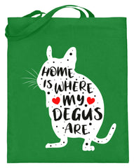 Zeigt funny adorable degu saying rodent jutebeutel mit langen henkeln in Farbe Limetten Grün