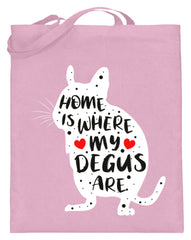 Zeigt funny adorable degu saying rodent jutebeutel mit langen henkeln in Farbe Pink