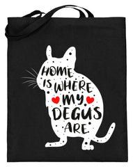 Süßer Octodon Degu Spruch | Jutebeutel in Blau in Größe 38cm-42cm